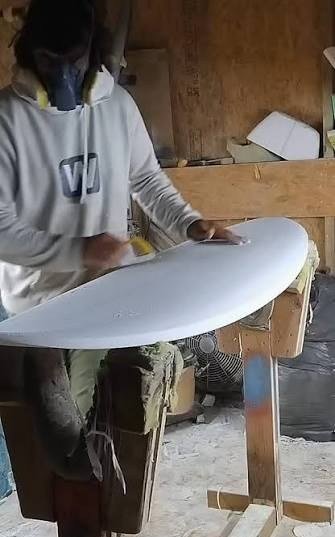 Luis shaping a blank by hand in the workshop